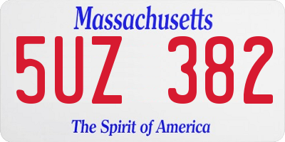 MA license plate 5UZ382