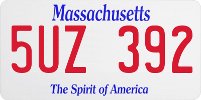 MA license plate 5UZ392