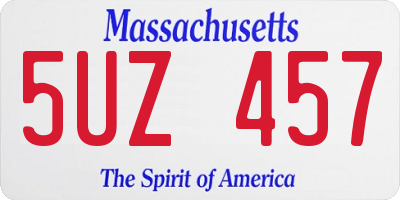 MA license plate 5UZ457