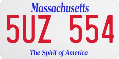 MA license plate 5UZ554