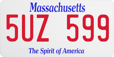 MA license plate 5UZ599