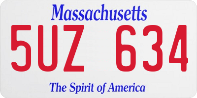 MA license plate 5UZ634