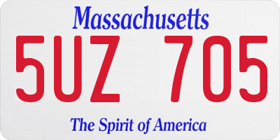 MA license plate 5UZ705