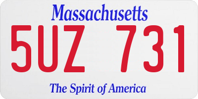 MA license plate 5UZ731
