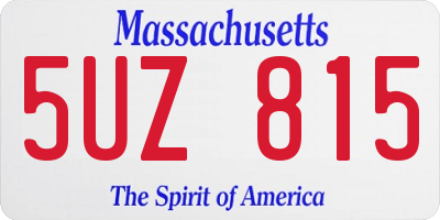 MA license plate 5UZ815