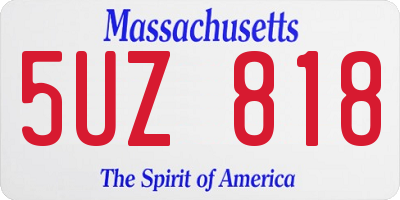MA license plate 5UZ818