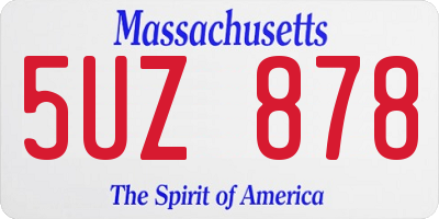 MA license plate 5UZ878