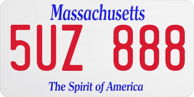 MA license plate 5UZ888