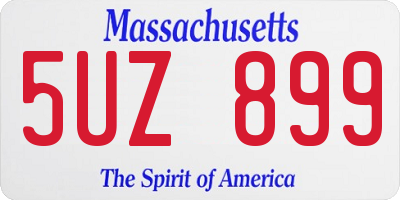 MA license plate 5UZ899