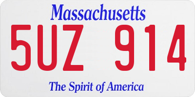 MA license plate 5UZ914