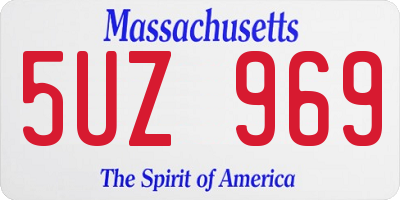 MA license plate 5UZ969