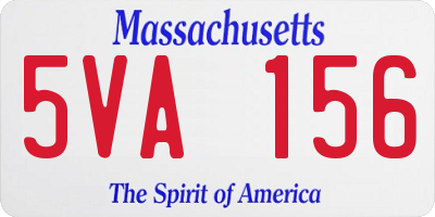 MA license plate 5VA156
