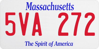 MA license plate 5VA272