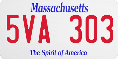 MA license plate 5VA303