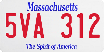 MA license plate 5VA312
