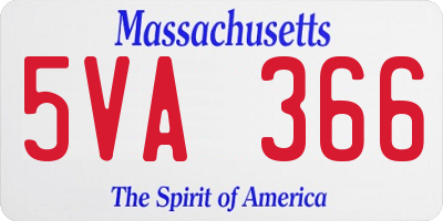 MA license plate 5VA366