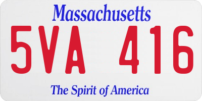 MA license plate 5VA416