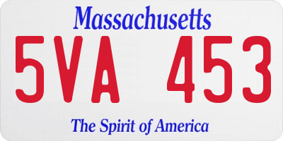 MA license plate 5VA453
