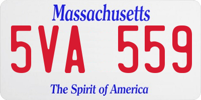MA license plate 5VA559