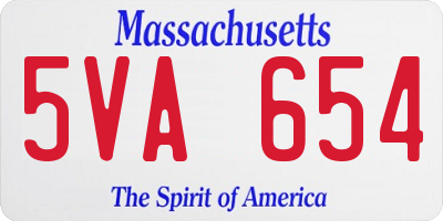 MA license plate 5VA654