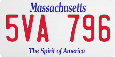 MA license plate 5VA796