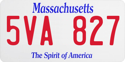 MA license plate 5VA827