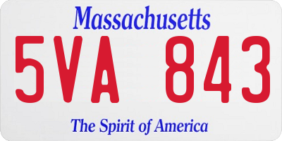 MA license plate 5VA843
