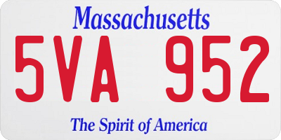 MA license plate 5VA952