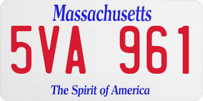 MA license plate 5VA961
