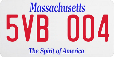 MA license plate 5VB004