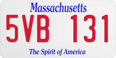 MA license plate 5VB131