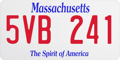 MA license plate 5VB241