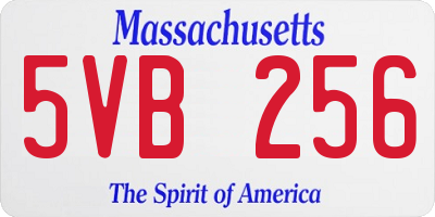 MA license plate 5VB256