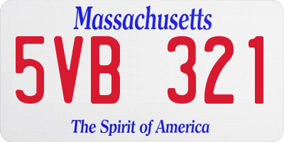MA license plate 5VB321