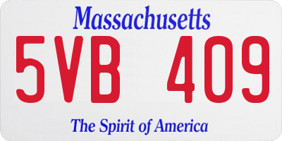 MA license plate 5VB409