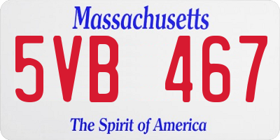 MA license plate 5VB467