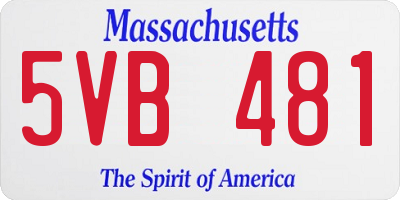 MA license plate 5VB481