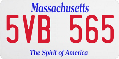 MA license plate 5VB565
