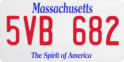 MA license plate 5VB682