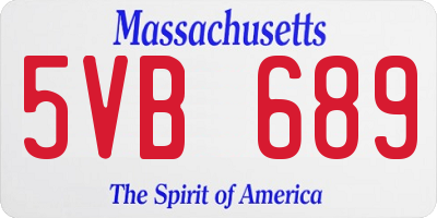 MA license plate 5VB689