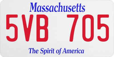 MA license plate 5VB705