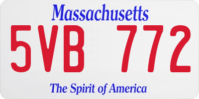 MA license plate 5VB772