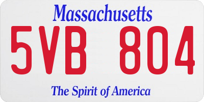 MA license plate 5VB804