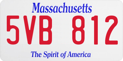 MA license plate 5VB812