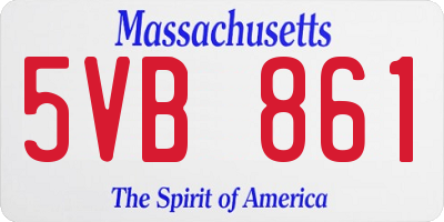 MA license plate 5VB861