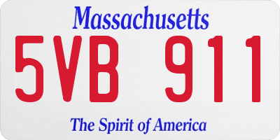 MA license plate 5VB911