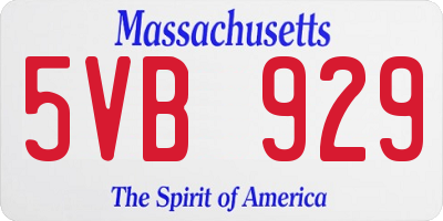 MA license plate 5VB929