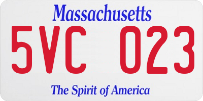MA license plate 5VC023