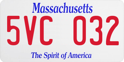 MA license plate 5VC032