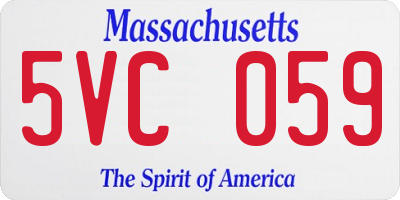 MA license plate 5VC059